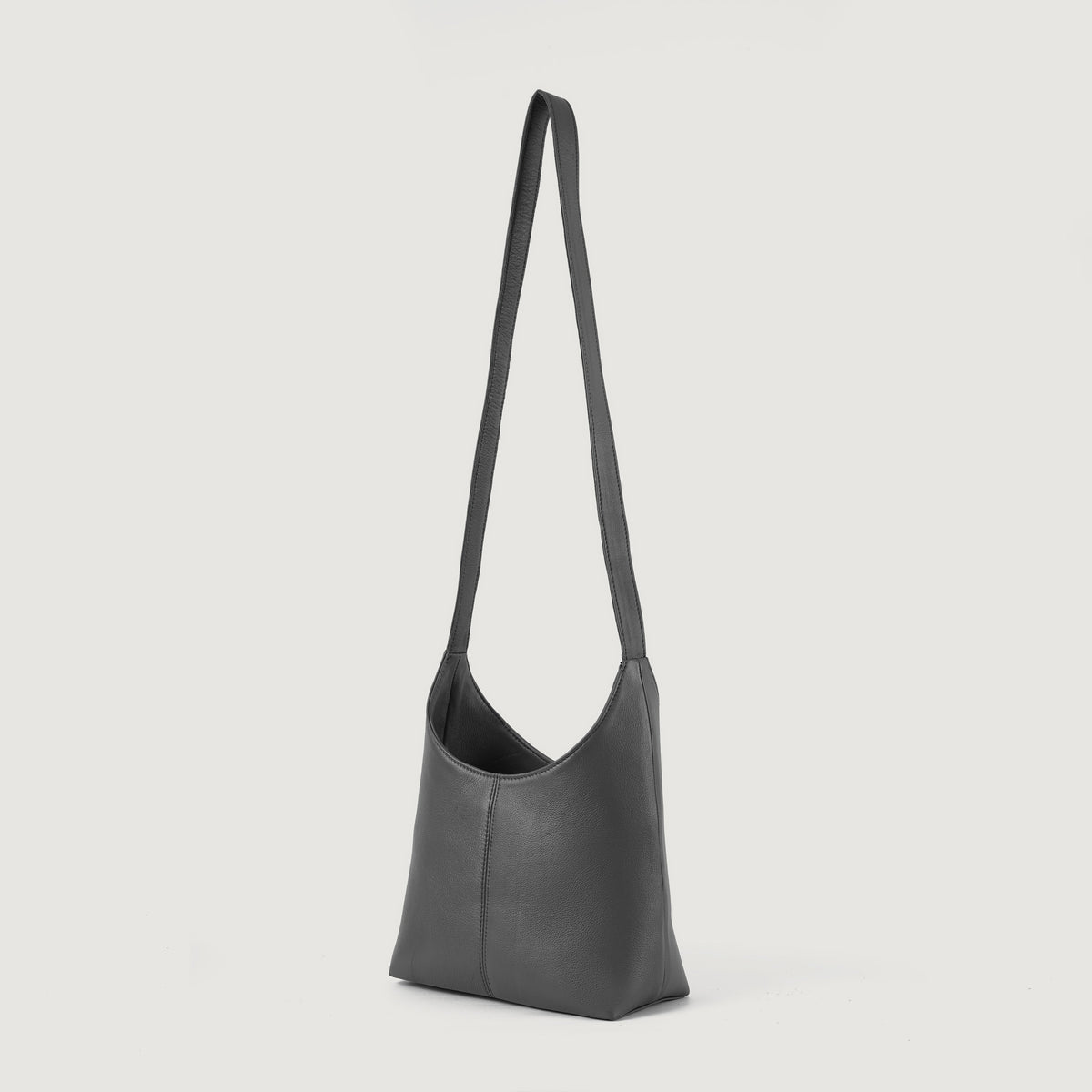 The Stefani Grey Leather Hobo Bag