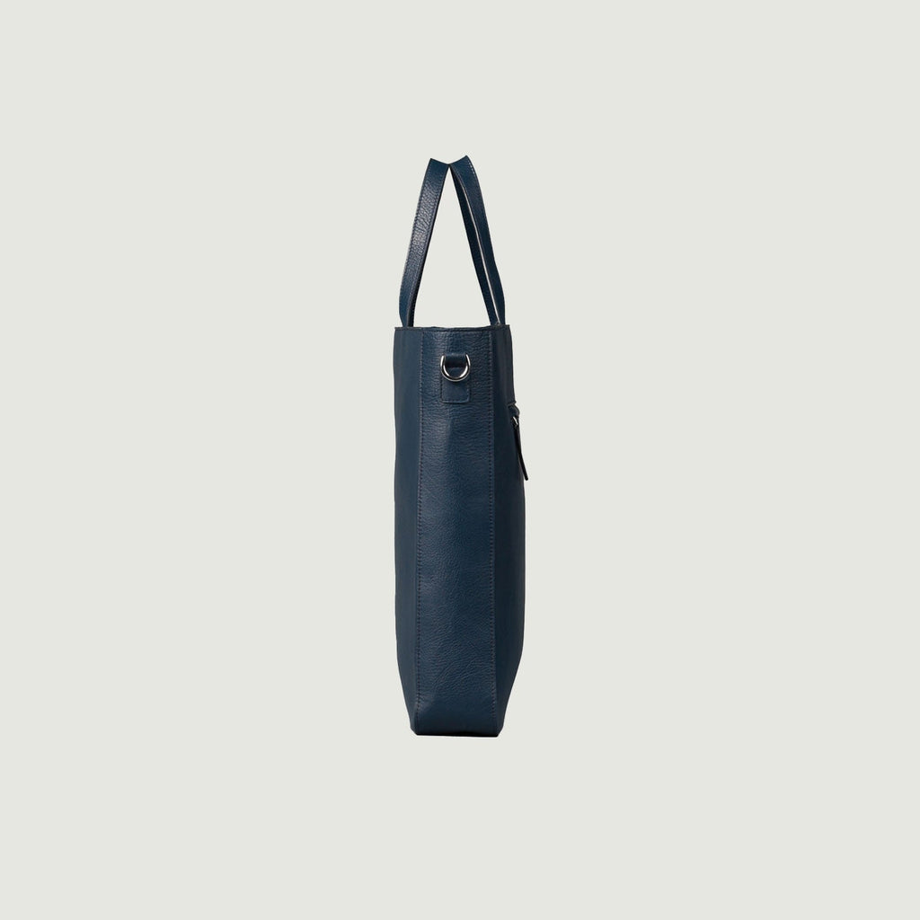 The Poet Midnight Blue Leather Tote Bag