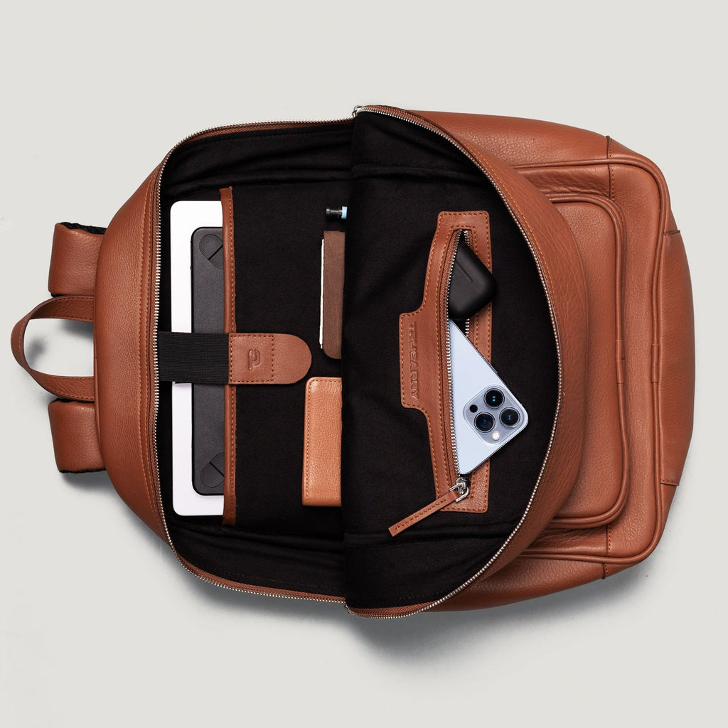 The Philos Brown Leather Backpack