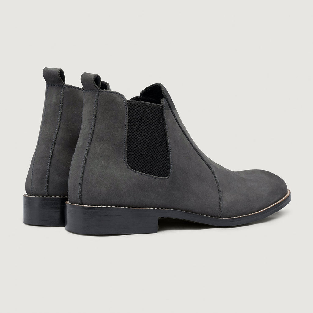 Clarkson Chelsea Grey Nubuck Leather Boots - StudGuard