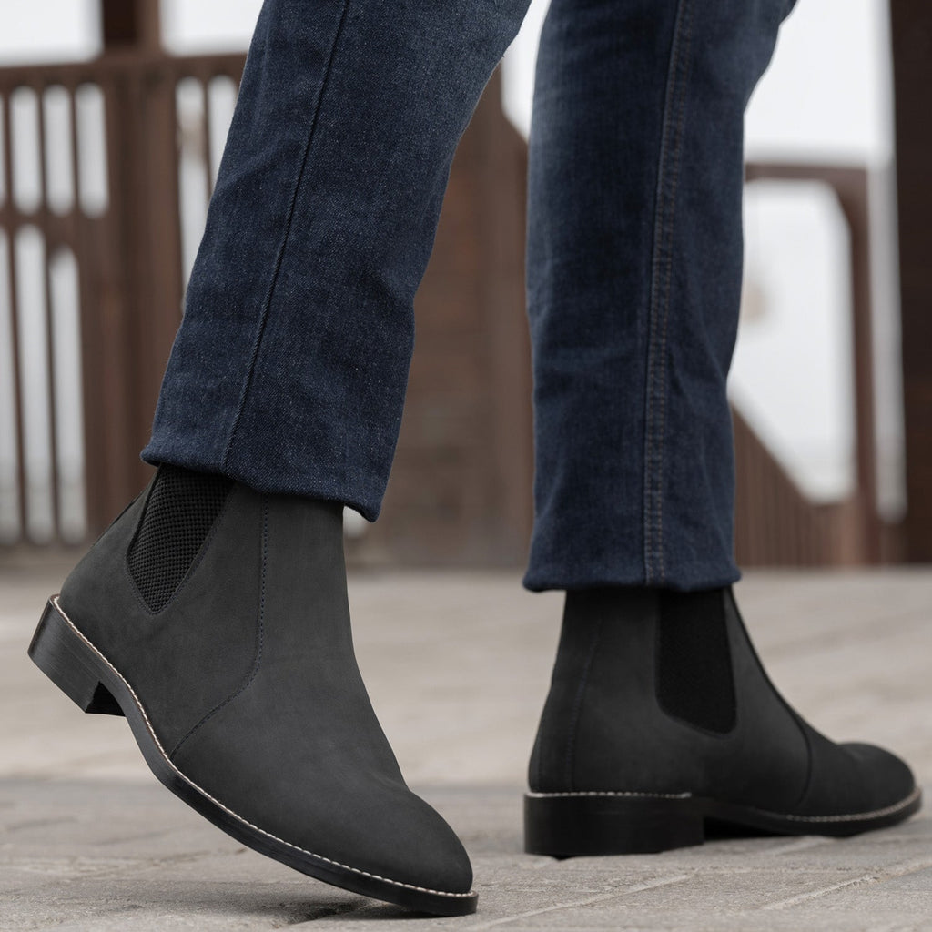 Clarkson Chelsea Grey Nubuck Leather Boots - StudGuard