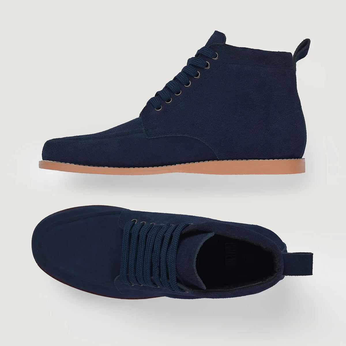 Bearman Moc Toe Blue Suede Boots