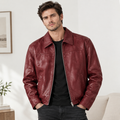 Men’s PU Leather Jacket – Casual Zip-Up Jacket for Everyday Wear