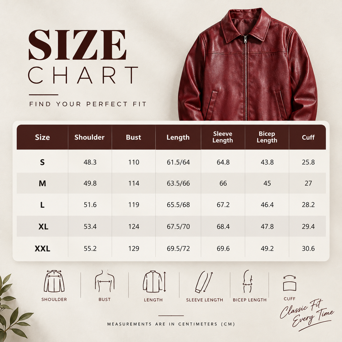 Men’s PU Leather Jacket – Casual Zip-Up Jacket for Everyday Wear