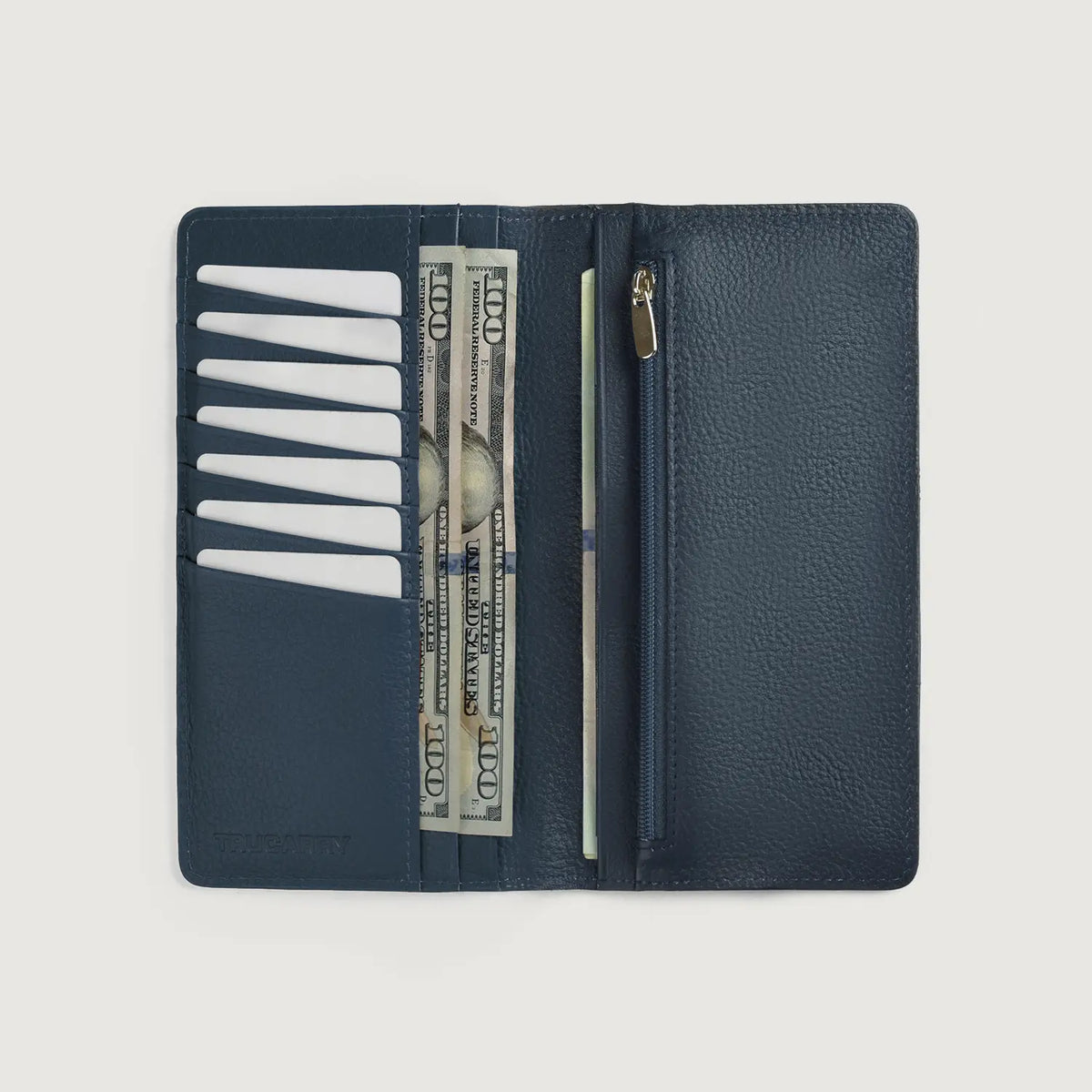 Cameron Blue Leather Long Wallet