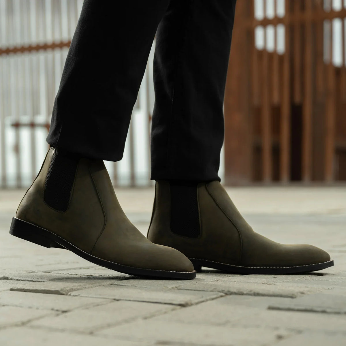 Clarkson Chelsea Olive Pullup Leather Boots - StudGuard