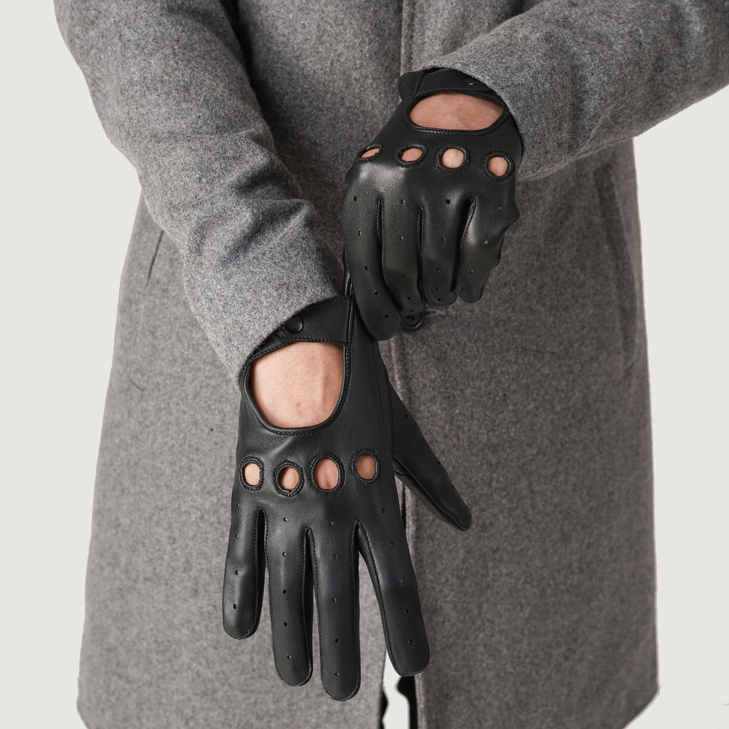 Ferdinand Black Leather Driving Gloves