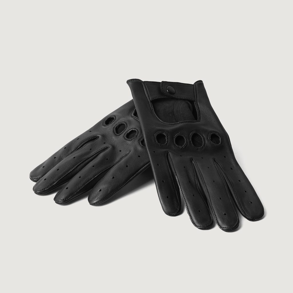Ferdinand Black Leather Driving Gloves