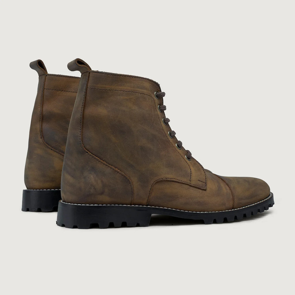 Knight Derby Burnt Copper Pullup Leather Boots - TerraGrip