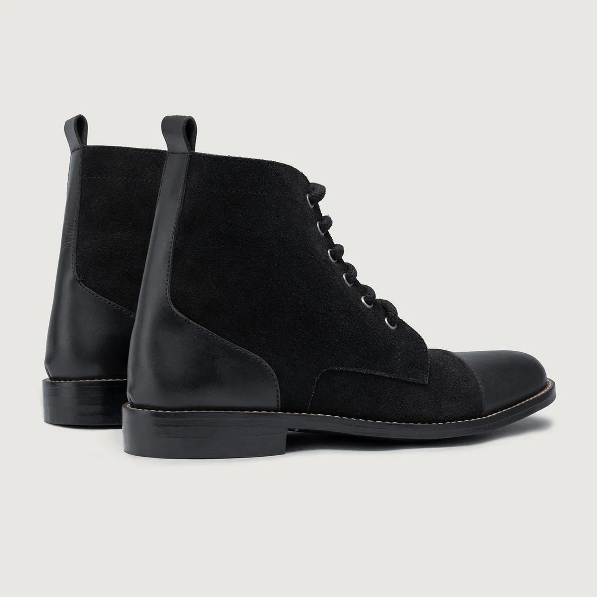 Knight Derby Hybrid Black Leather Boots - StudGuard