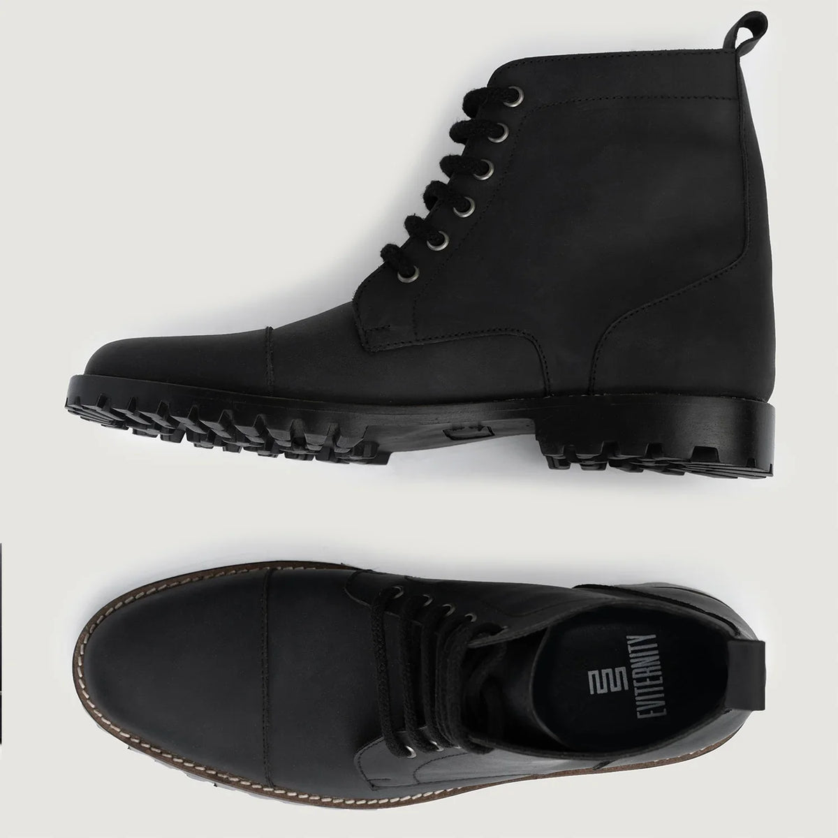 Knight Derby Matte Black Pullup Leather Boots - TerraGrip