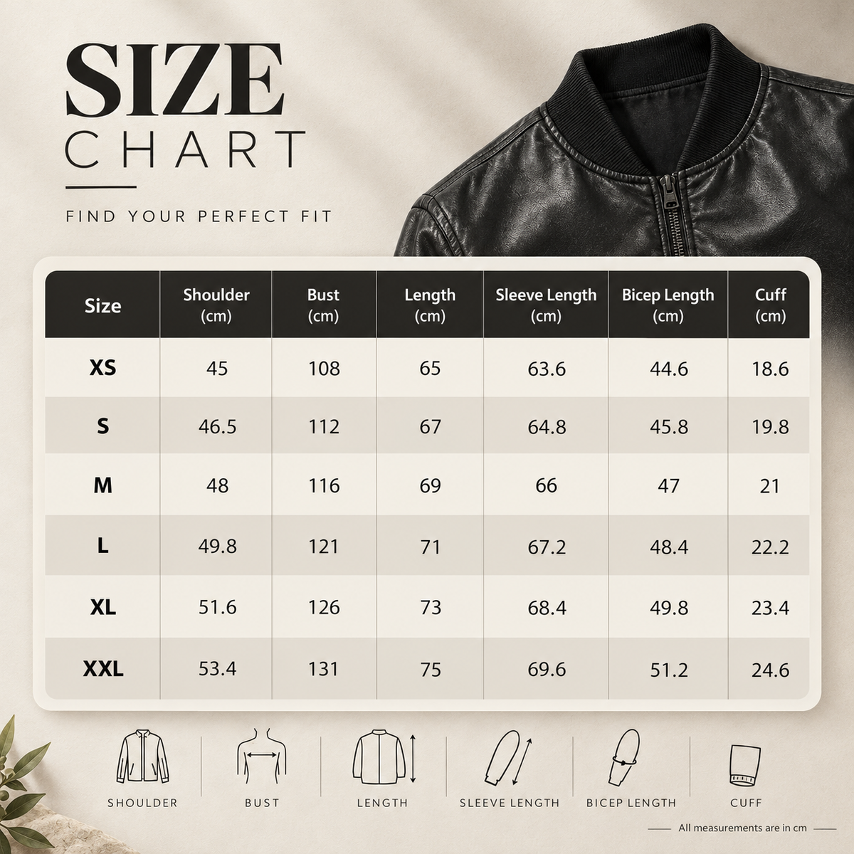Men’s Black Faux Leather Bomber Jacket – Zip-Up Autumn Jacket