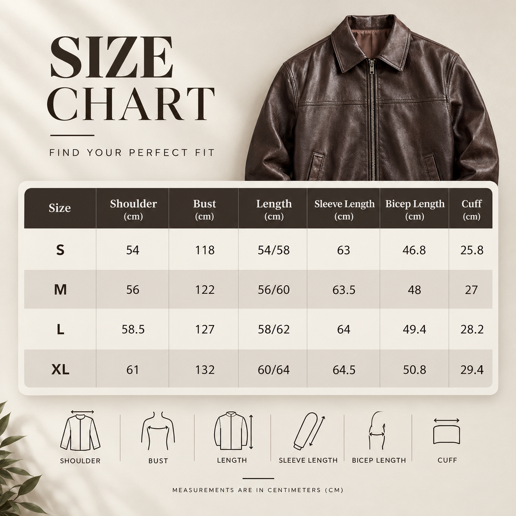 Men’s PU Leather Jacket – Casual Zip-Up Jacket for Everyday Wear
