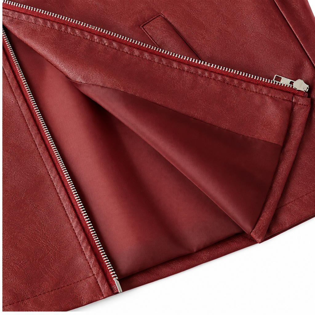 Men’s PU Leather Jacket – Casual Zip-Up Jacket for Everyday Wear