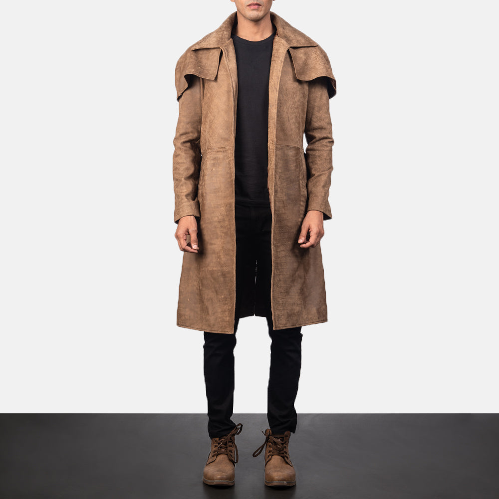 [FS] Army Brown Leather Duster