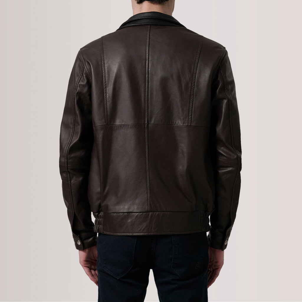 Alfred Maroon Leather Bomber Jacket