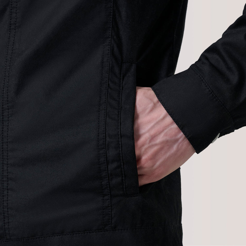 Colberto Black Waxed Canvas Trucker Jacket