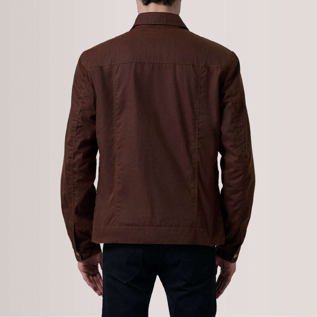 Colberto Brown Waxed Canvas Trucker Jacket