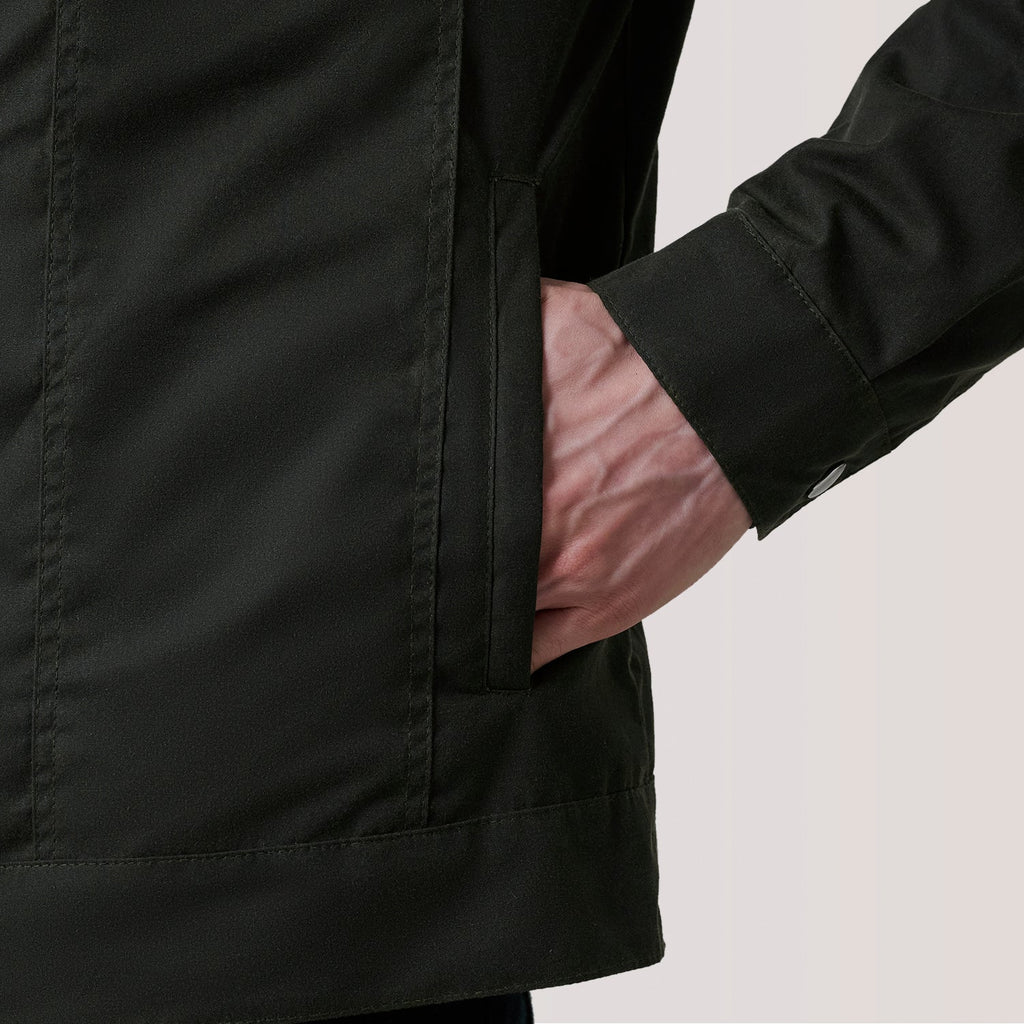 Colberto Olive Waxed Canvas Trucker Jacket
