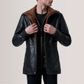 Connor Black Leather Coat