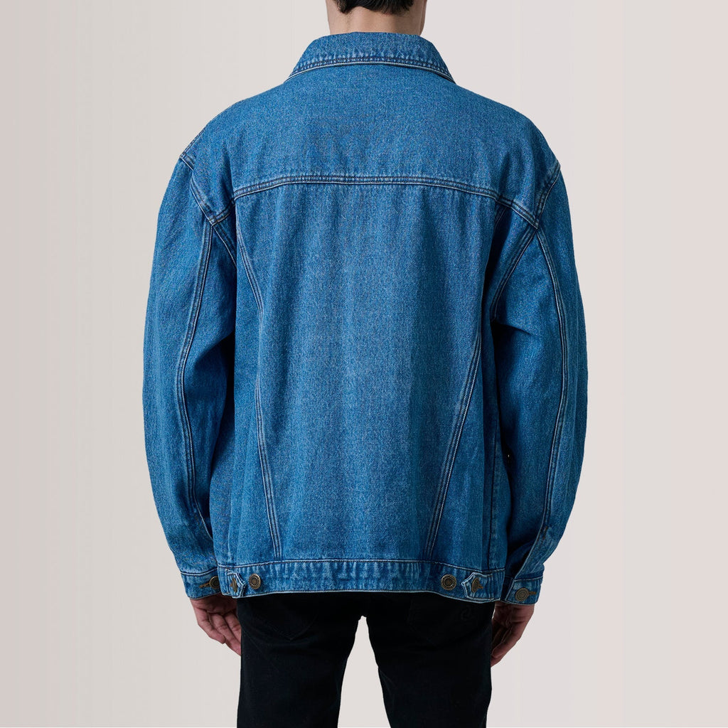 Eddie Dark Blue Oversized Denim Trucker Jacket