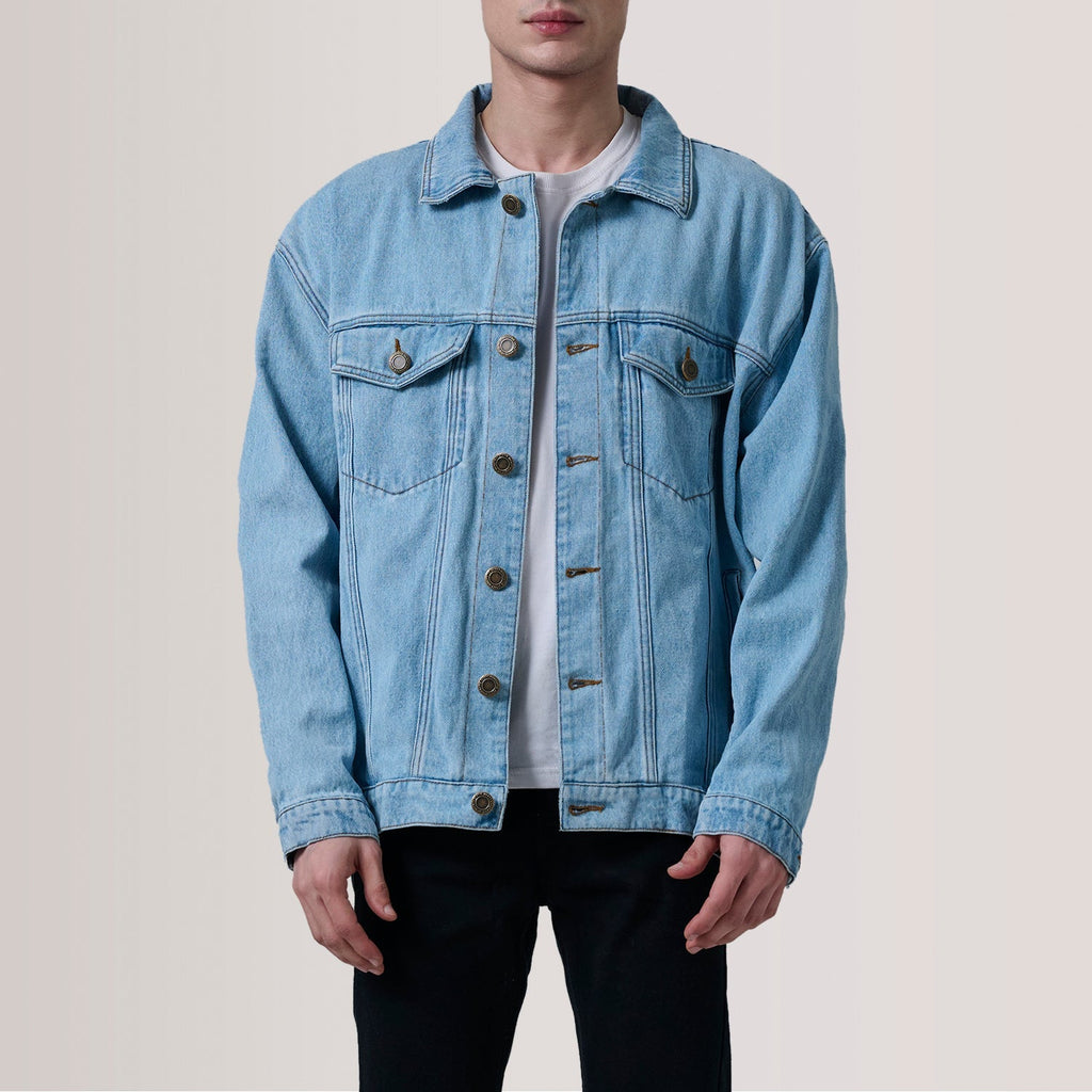 Eddie Light Blue Oversized Denim Trucker Jacket