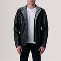 Henrik Black Leather Cafe Racer Jacket