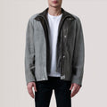 Henrik Grey Suede Cafe Racer Jacket