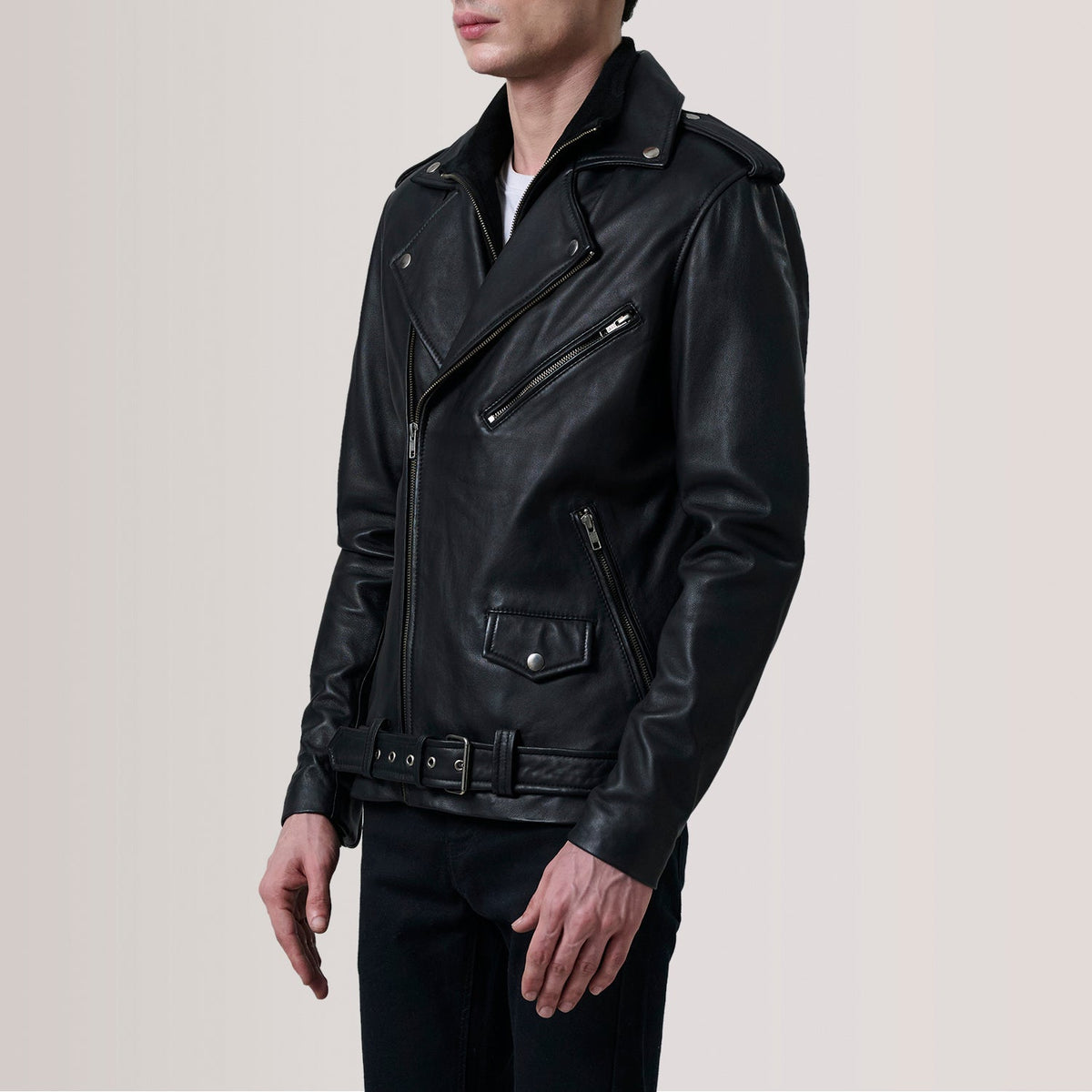 Kole Black Leather Double Rider Jacket