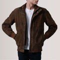 Lester Brown Suede Bomber Jacket