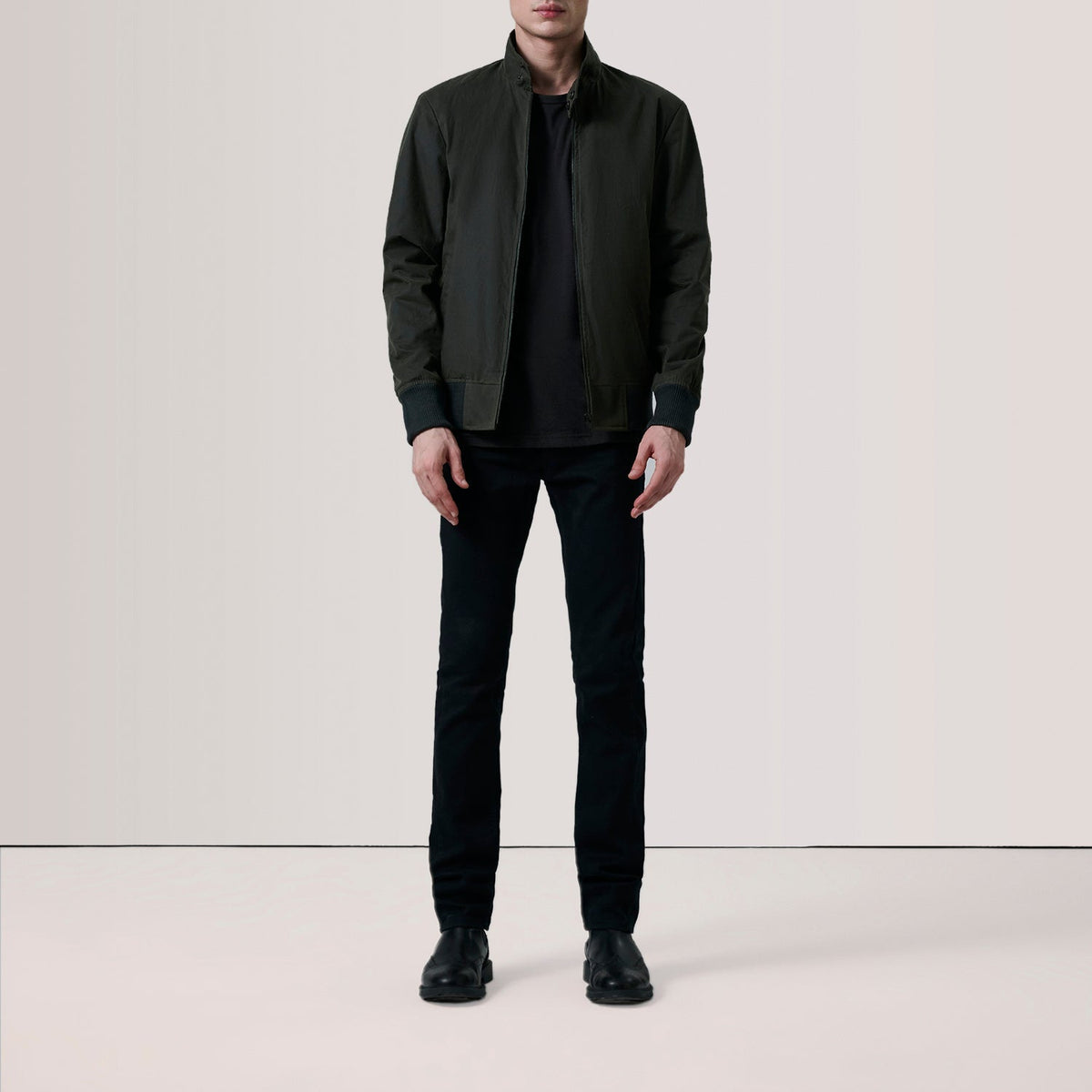 Morrison Olive Canvas Bomber Jacket