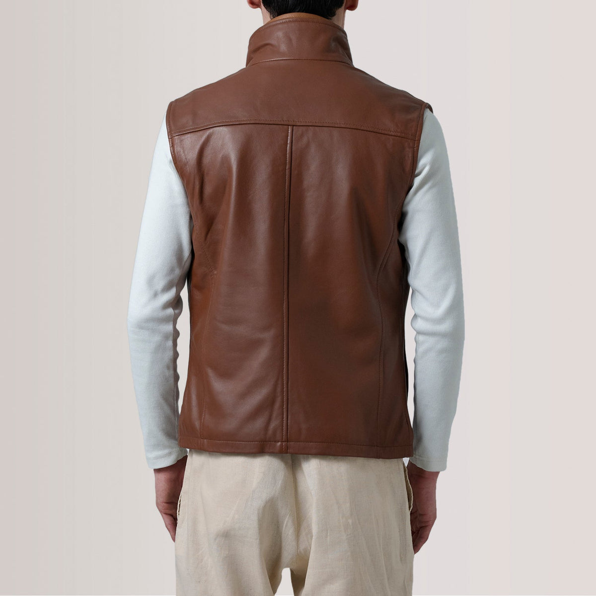Zane Waxed Brown Leather Vest