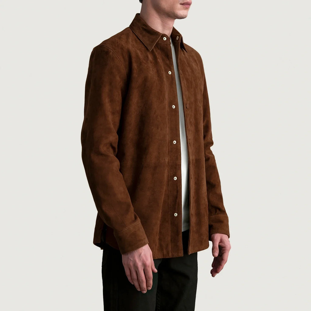 Haven Brown Suede Leather Shirt