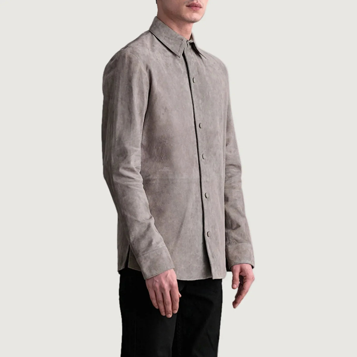 Haven Grey Suede Leather Shirt