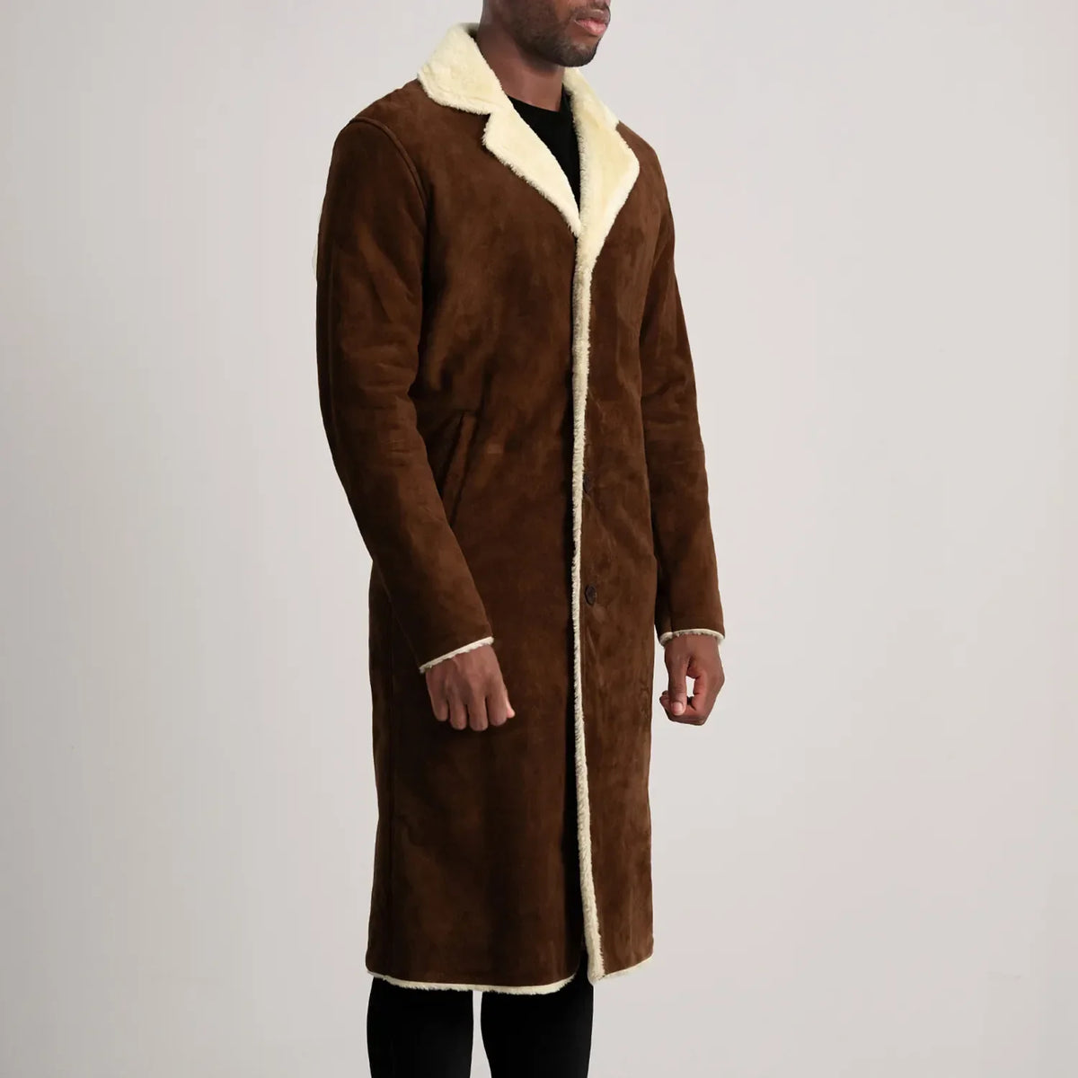 Kolby Brown Suede Shearling Coat