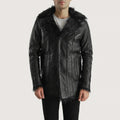 Furcliff Shaggy Black Leather Coat