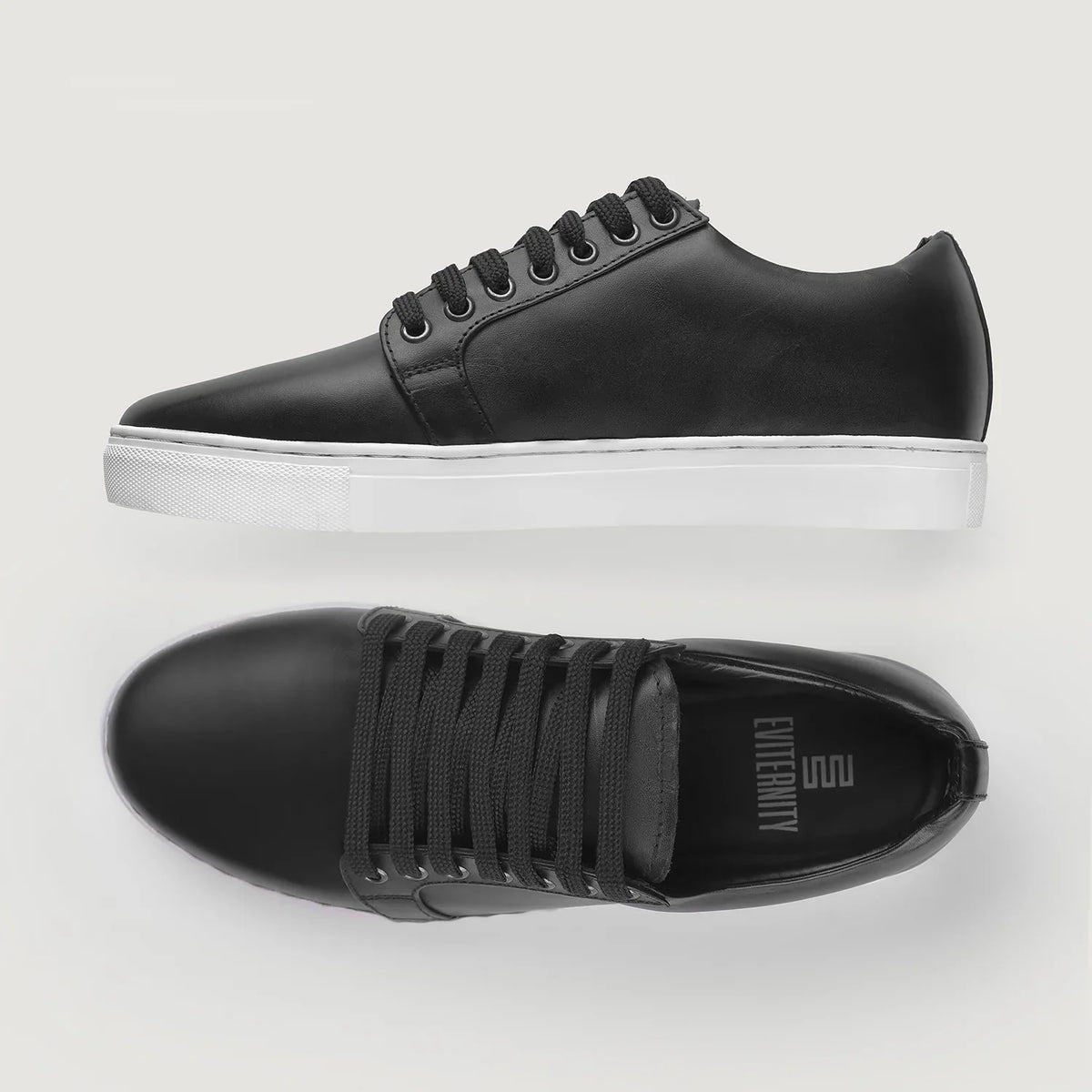 Murphy Low Top Black Leather Sneakers