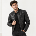 Men's Stand Up Collar Button Up Jacket, A Fashionable New Outfit For Spring And Autumn, Versatile Style, Creating A Handsome Motorcycle Style Jacket