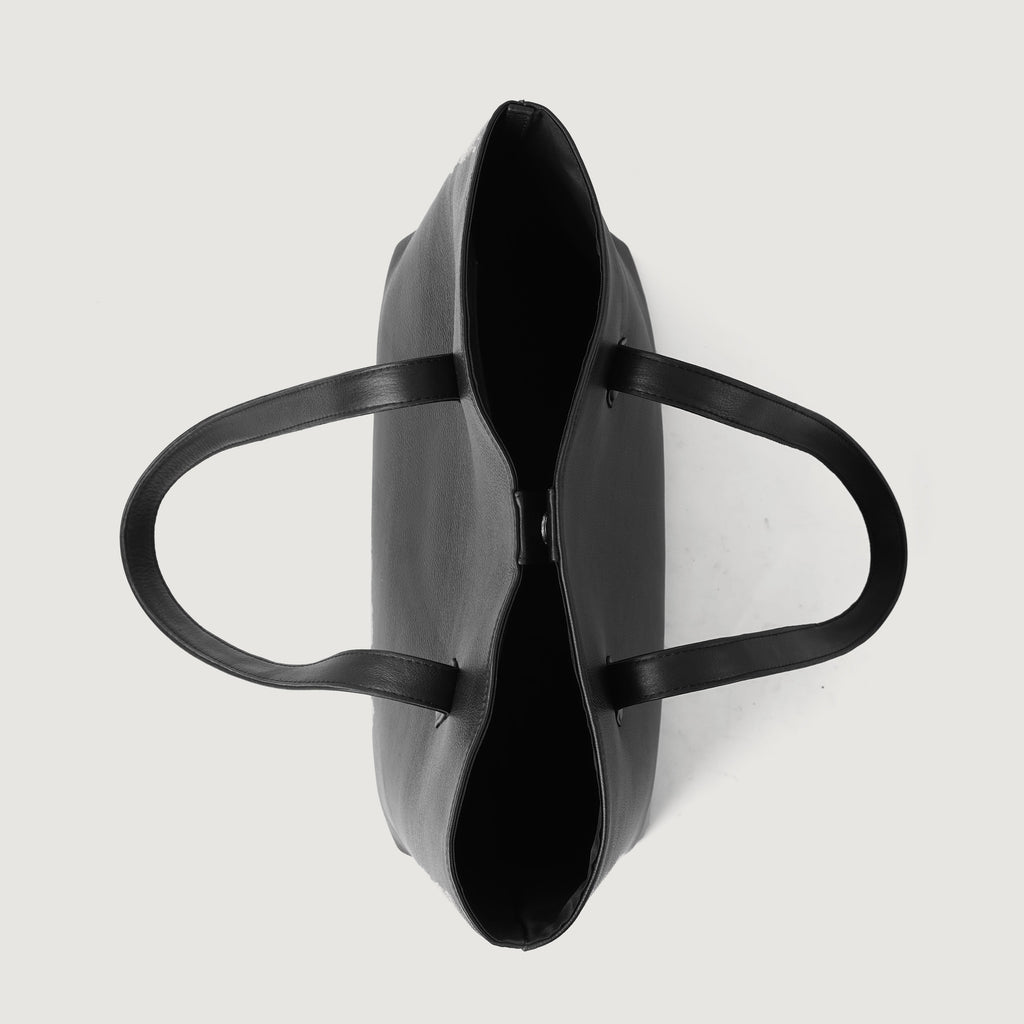 The Bianca Black Leather Tote Bag