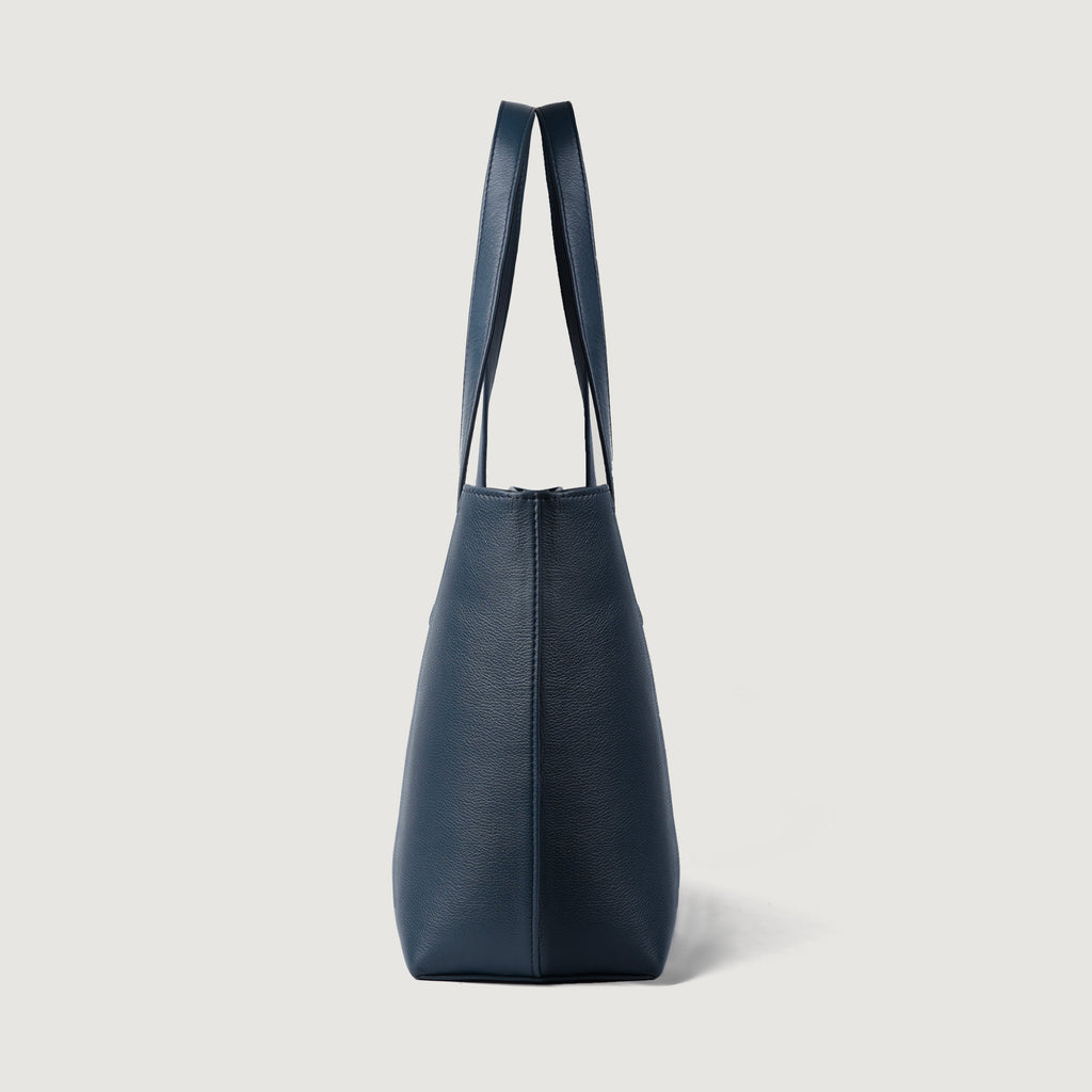 The Bianca Blue Leather Tote Bag
