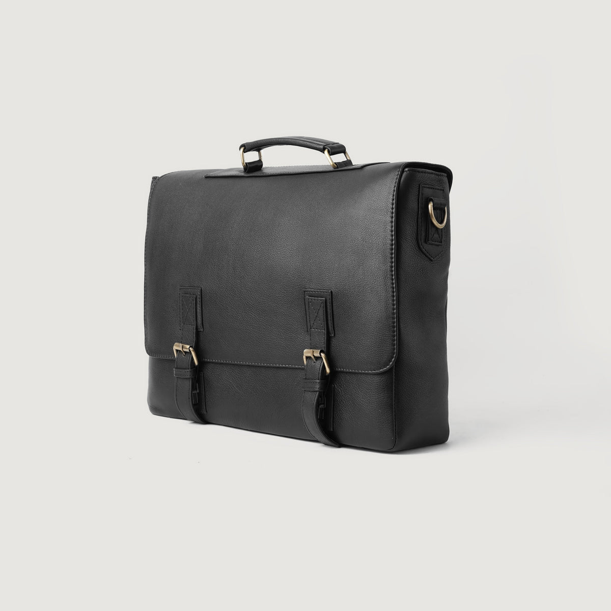 The Cristoph Black Leather Messenger Bag