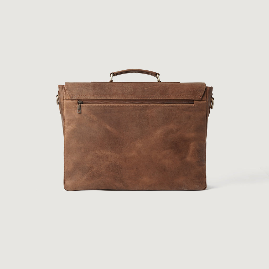The Cristoph Vintage Tan Leather Messenger Bag