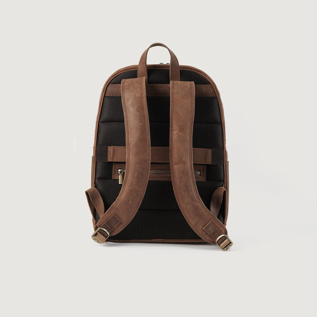 The Philos Vintage Tan Leather Backpack