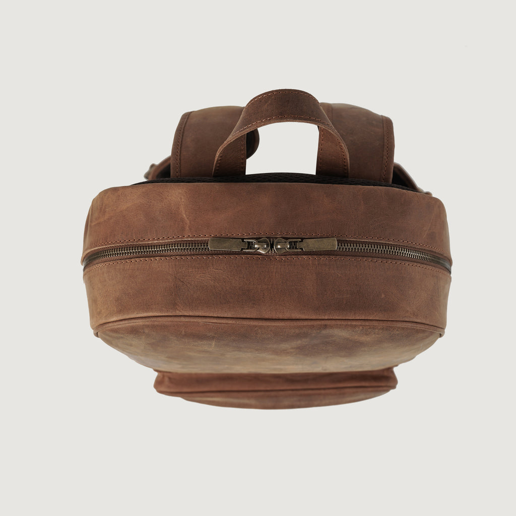 The Philos Vintage Tan Leather Backpack