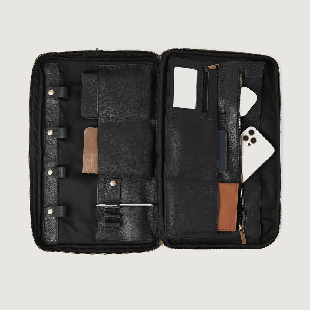 The Preston Black Leather Briefcase
