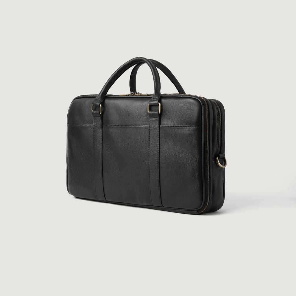 The Preston Black Leather Briefcase