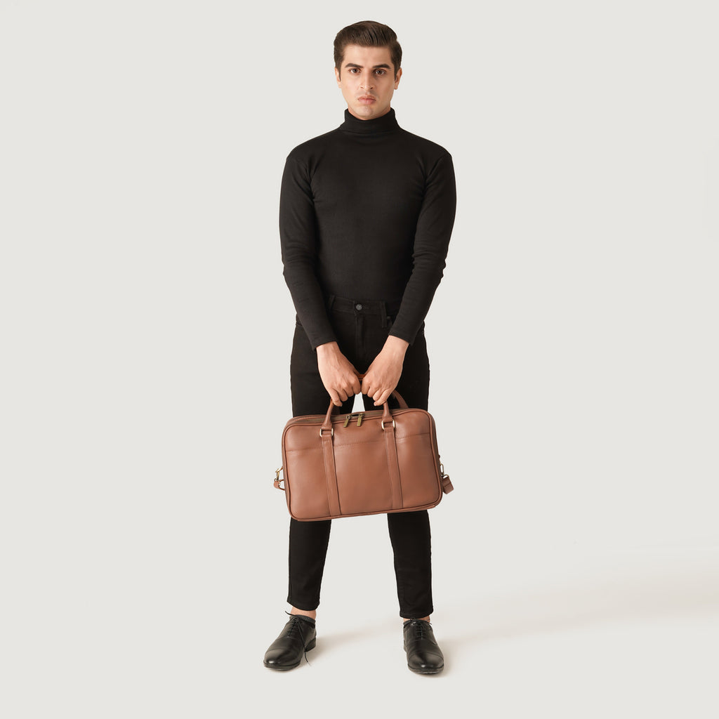 The Preston Brown Leather Briefcase