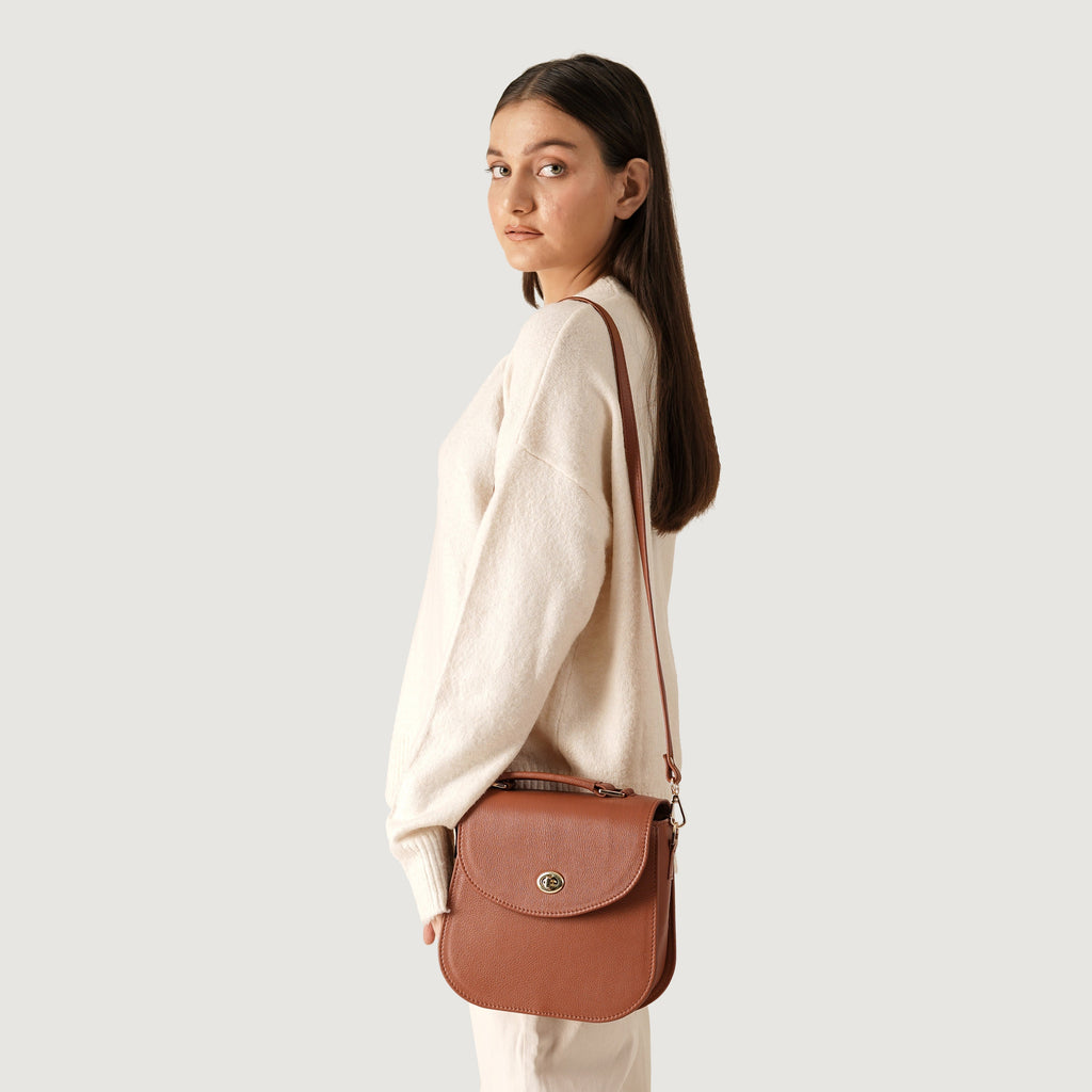 The Sandra Brown Leather Saddle Bag
