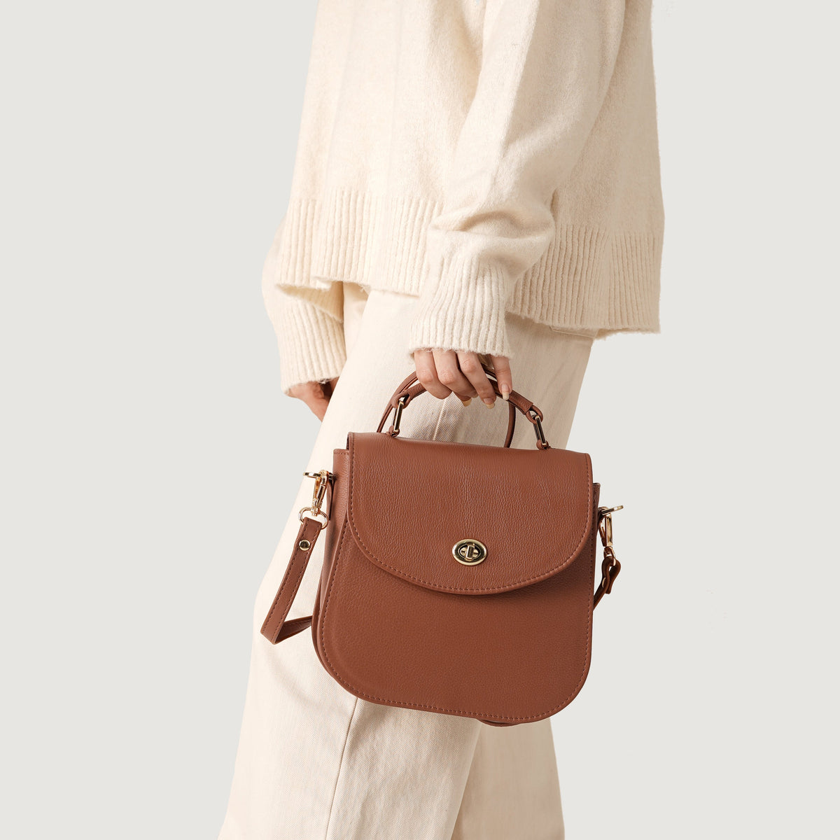 The Sandra Brown Leather Saddle Bag