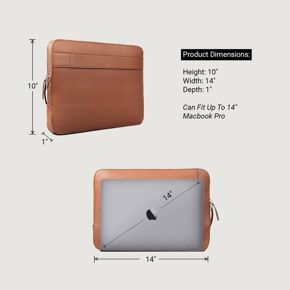 The Baxter Brown Leather Laptop Sleeve